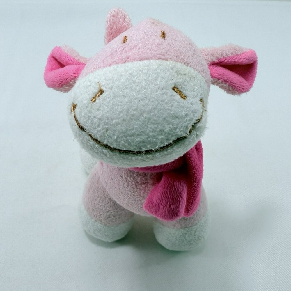 Pink Giraffe Plush Toy Girl Winter Scarf Weighted Stand Smiling Cuddly Huggable